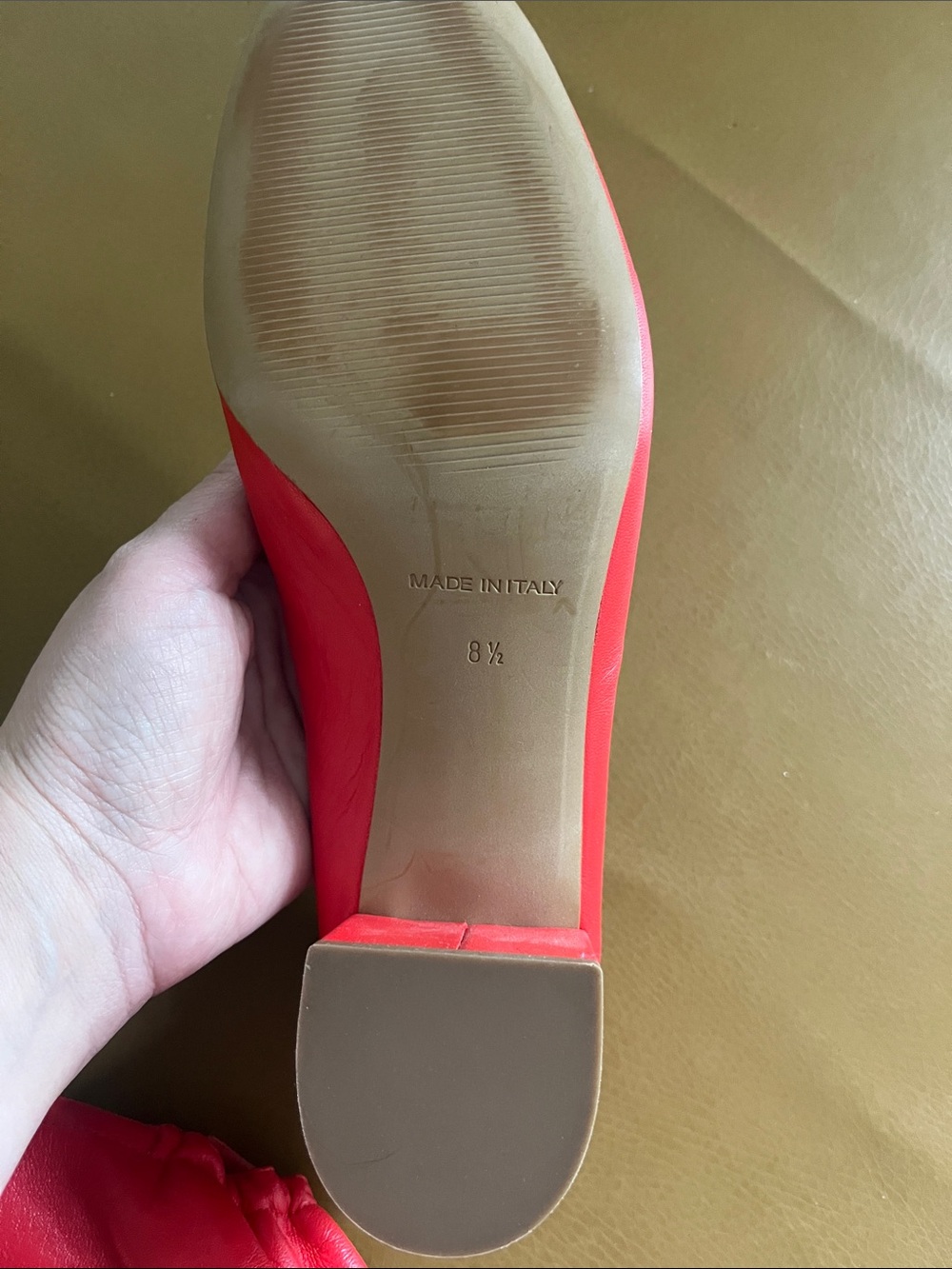 Everlane Red Women's Italian Leather Day Heels - Picture 7 of 7